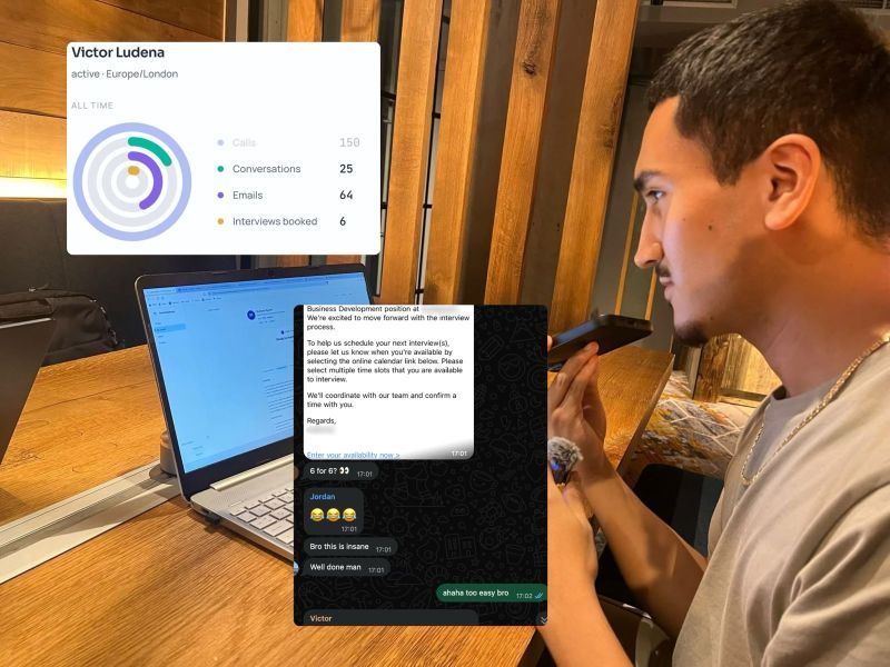 Victor on the platform, conversations and interviews tracked