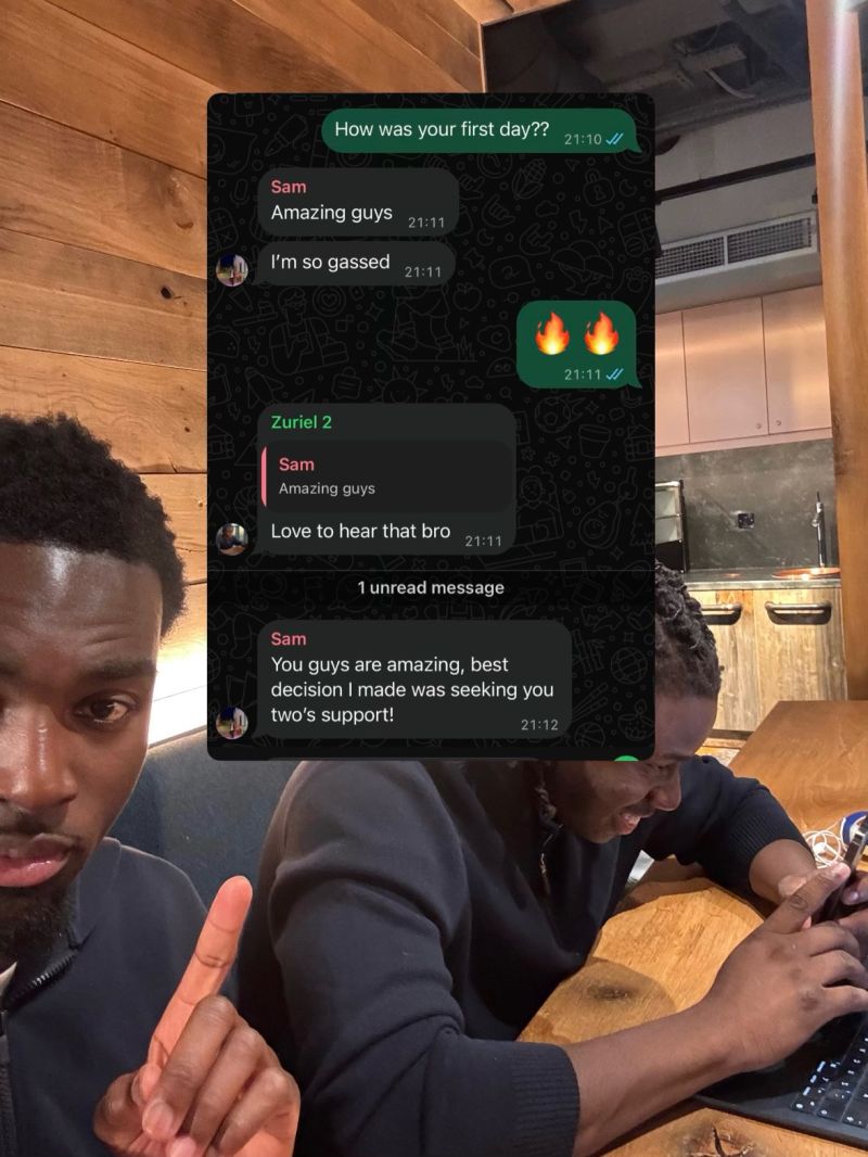 Sam's messages to Jordan and Zuriel